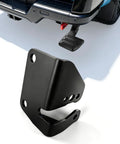 Heavy Duty Bed Step Relocation Bracket Kit For 2024 To 2026 Toyota Tacoma, black stainless steel bracket close-up.