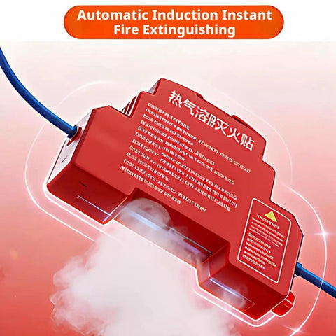 Heavy Duty Automatic Aerosol Fire Extinguisher For Electrical Panels With Din Rail Mount and Five Second Rapid Suppression. Red device.