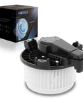 Swap In That Smooth Cabin Warmth Fast With This Top Notch OE Replacement HVAC Blower Motor For Toyota Corolla 2009 To 2019 Made For Automatic Climate And Quick Bolt On, featuring white fan blades and a black housing.