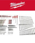 Kickass 191 Piece Mechanics Tool Set With Deep Socket Wrenches Ratchets Hardened Chrome Steel assemblies laid out for garage repairs.