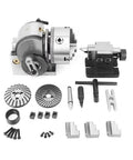 Upgrade Your Workshop With This Heavy Duty Dc Worm Gear Motor Universal Dividing Head featuring a 3 jaw chuck and CNC tailstock.
