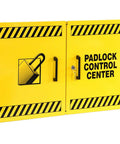 Lockout Tagout Cabinet Kit For Safe Padlock Storage And Quick Access Control Center Double Wide Yellow Meets OSHA Standards