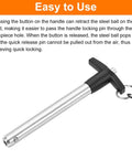 T Handle Quick Release Pin One Half Inch By Three Point One Five Inch 304 Stainless Steel Push Button Pin With Lanyard Cable