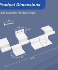 Dimensions of 2 Pack Lippert Compatible Trailer Door Hinge RV Door Hinge RV Entry Door Friction Hinge Assembly 6 Leaf White.