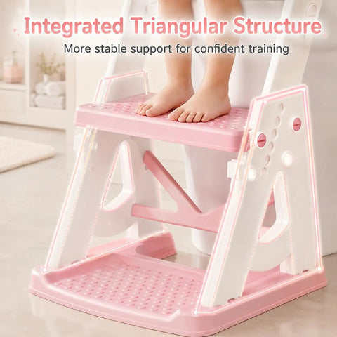 Kid Approved 2 In 1 Potty Training Seat And Step Stool For Toddlers Featuring Anti Slip Base And Splash Guard Stabilizer Crossbar Super Snug Zero Drama Smooth Transition Bathroom Essential For Boys And Girls Pink