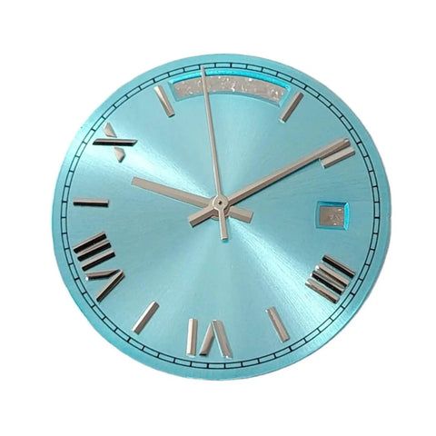 30.8mm Watch Dial And Hands Kit With Single Calendar Sunray Dial For 8285 Movement Replacement And Upgrade in blue finish