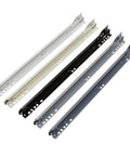 Durable 10 To 24 Inch Drawer Slide Kit With Nylon Wheel Rails, Powder Coated Bottom Mount, Cabinet And Under Desk Slides, 30 Mm Wide, Easy Install