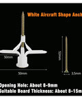 100 Pack Plastic Expansion Drywall Anchors With Self Drilling Screws Kit For Gypsum Board And Fiberboard, Aircraft Shape