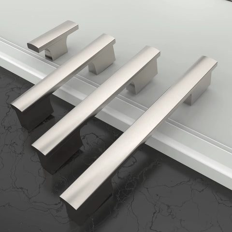 10 Pack Brushed Satin Nickel Cabinet Knobs 2 Inch 50mm Single Hole Drawer Pulls For Kitchen Cabinets ZH0026 shown in various sizes