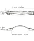 Ivory White Cabinet Hardware Pulls 5 Pack, 3 Inch Hole Centers, 5 Inch Overall Length, 3/4 Inch Projection, 3/4 Inch Width, Zinc Alloy