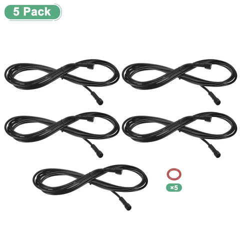 Badass 5 Pack Waterproof Extension Cables With 4 Pin IP67 Male Female Connectors. Five 3m cables in black for outdoor use.