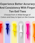 Unbreakable Castle Golf Tees Set In Mixed Colors 100 Count Step-Down Plastic Golf Tees For Practice 1.5 To 2.75 Inch Lengths