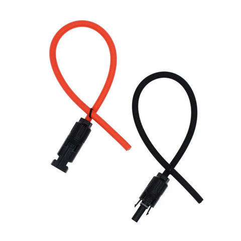 Beefy 10AWG Solar Extension Cable 1 Ft With IP67 PV Connector One End And Bare Wire Other, Tinned Copper For Solar Panels