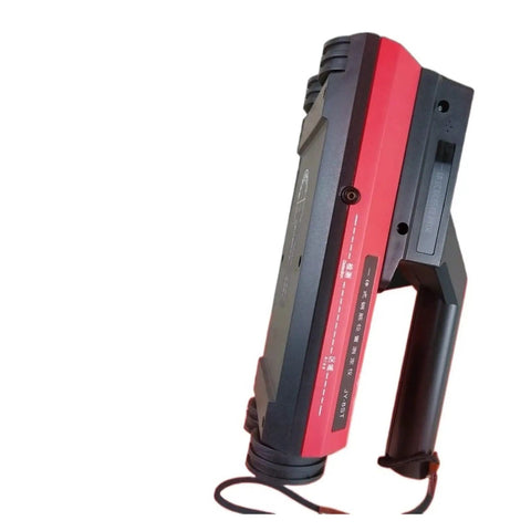 Skip The Headache With This Pro Grade Stud Finder Wall Scanner detecting live pipes and cables, featuring robust red and black design.