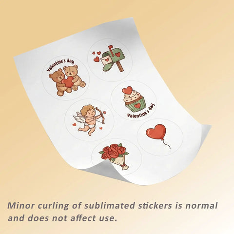 12 Piece Sublimation Paper Set For Sublimation Printers And Ink, Clear Sublimation Sticker Paper with Valentine's Designs