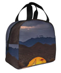 Desert Camping Print Go To Insulated Lunch Tote For Work Picnic Or Travel Reusable Oxford Cloth Lunch Box With Aluminum Foil Liner