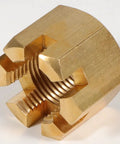 Brass nut from the Outboard Propeller Installation Hardware Kit Fits Yamaha 150 300 HP Upgrade Tools With Thrust Washer Spacer Washer Nut And Cotter Pin For Quick Easy Pro Grade Prop Install And Maintenance