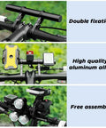 7.9 Inch Bike Handlebar Extender Aluminum Alloy Extension Mount for Accessories with dual mount setup on a bike