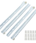 Heavy Duty Full Extension Drawer Slides, 14 Inch Two Pair, White Coated Steel Runners with screws for installation.