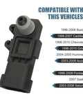 Built Tough Fuel Tank Pressure Sensor Plug And Play Evap Vapor Gauge Compatible With Chevy Buick Cadillac Gm Delphi Third Gen Engine Management straight view with vehicle compatibility details.