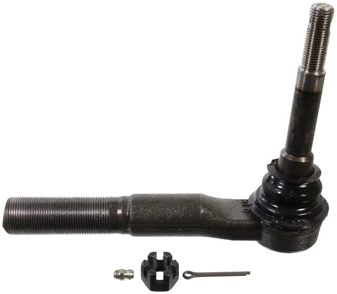 Beefed-Up Heavy-Duty Steering Tie Rod End For Ford F Series Super Duty Trucks F-250 F-350 F-450 F-550 2005-2019 Replacement Part For Tight Handling Rugged Durability Easy Install. black steel tie rod end with grease fitting and castle nut
