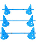 Rugged Outdoor Dog Training Stakes Portable Agility Pole Set For Running Jumping And Fetch Practice Durable Plastic Poles In Blue