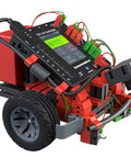 Robotics TXT 4.0 Base Set Robot Kit For STEM Builders, Programmable, Durable Black Design, Hands On Coding And Control, Great For Learning Core Robotics And Engineering, red wheeled controller unit