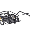 Foldable Bike Cargo Trailer With Hitch Tow-Behind Wagon, 88 Lb Capacity, Black Utility Cart side view with detachable walls