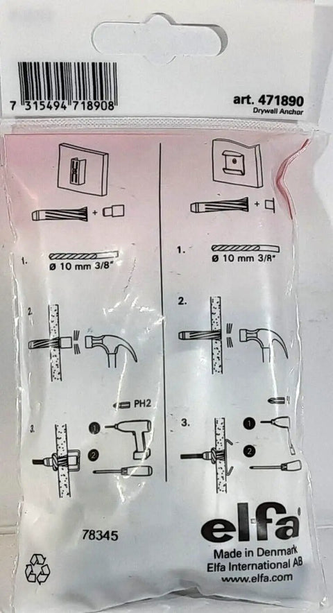 Straight Up Tough White Drywall And Plaster Anchors No Sweat Phillips Screwdriver Setup package instructions for anchoring walls.