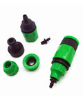 One Way Quick Hose Fittings Connector Kit Fits G1/2 And G3/4 Inch Hoses 1/4 And 3/8 Inch Adapters 50 Piece Garden Irrigation Set For Sprinklers Nozzles And Watering Tools IT121 Great For All Weather Use And Easy Installation, green plastic hose fittings