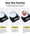 Super Handy Digital Food Scale For Kitchen With Grams And Ounces Readout 11 Pound Capacity 0.5 Gram Increments LCD Tare Easy