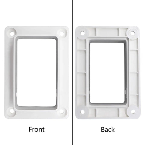 White Vinyl Fence Brackets 2 Inch By 3.5 Inch Slotted Handrail Kit With Screws For Decking And Railing Mount To Wall Or Any Flat Surface Easy Install No Fuss Pack Of 6