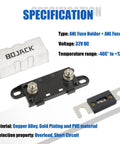 Heavy Duty 150A ANL Fuse Holder And 150 Amp 32 Volt Dc Blade Fuses For Car Audio Setup with copper and PVC construction.