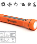 1000 Lumen Solar LED Flashlight With Micro USB Port Waterproof Orange Outdoor Utility Light Hybrid Solar Rechargeable Power Bank