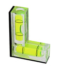 Horizontal Vertical Pocket Levels Strong Magnet, Green with dual bubble vials for accurate measurements in construction tasks.