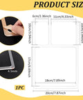 Ready To Rock 3 Pocket Router Template And Valet Tray, Clear Acrylic Rectangle Inlay Guide For Woodworking and Fine Crafts, product size dimensions laid out.