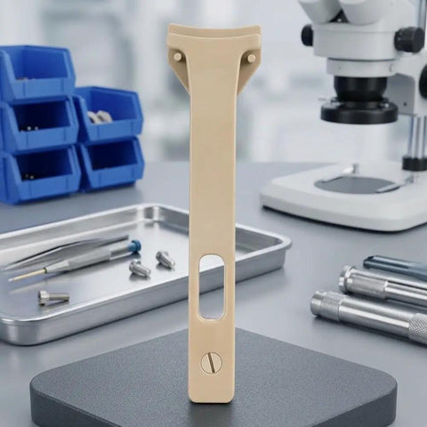 Pro Grade PEEK Tweezers Set For Delicate Semiconductor Handling With Zero Static Build Up And Totally Non Magnetic Tips Solid For Cleanroom Wafer Jobs And Quick Electronics Fixes At Eight Inches on a lab table with tools.