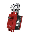 Knockout Torque 25Kg Digital Servo With Beefy Full Metal Gears And Lightning Fast Coreless Motor For Rc Baja Steering Swaps On Major Scale Remote Control Buggies, red servo body with wiring.