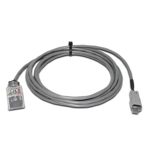 Summit Hydraulics hydraulic diverter valve control cable, 13 GPM, coiled gray cable with clear end housing and gray plug