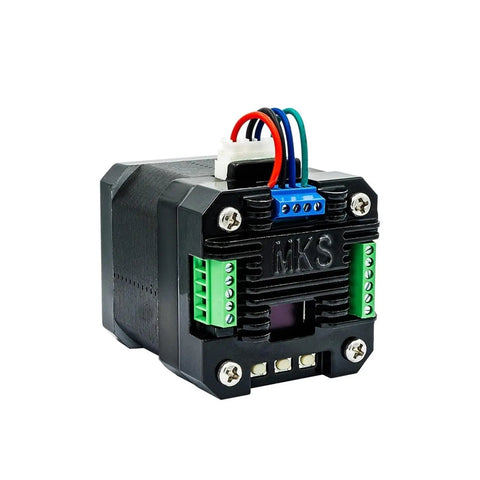 Closed Loop NEMA17 Stepper Motor Driver With GenL FOC For CNC And 3D Printers, Quiet Operation, High Efficiency, Pro Grade Precision Motion Control, RS485 Ready, SERVO42D Model For Smooth, Reliable Actuation, black module with wiring terminals