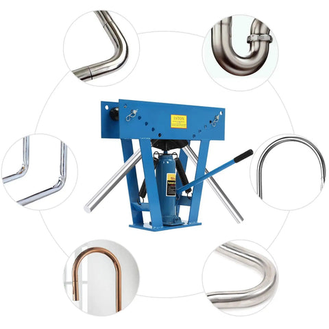 16 Ton Hydraulic Pipe Bender Pro Grade With 8 Dies One Half Inch To Three Inch Manual Tube Bending Machine with Various Bent Pipes