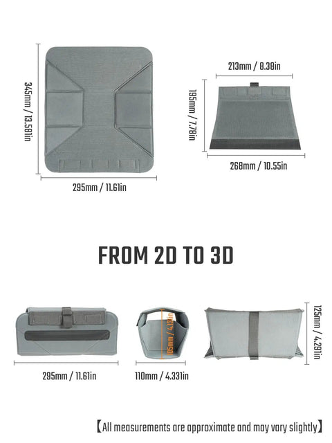 Dimensions of Backpack Camera Gear Organizer Insert With Flexible Modular Panels And Magnetic Flap, Foldable Hook Panel