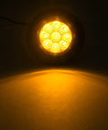 Trucker Grade 2 Inch Round LED Marker Lights 20 Pack Amber and Red With Reflectors Sealed Flush Mount glowing amber light