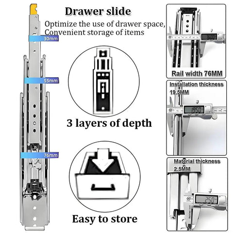 60 Inch Drawer Slides With Lock And Full Extension Tough As Nails Heavy Duty Rails details with measurements and features