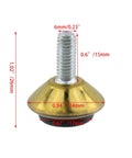 Heavy Duty M6 Screw On Furniture Levelers And Table Leg Extenders Top Shelf Adjustable Riser Feet with golden conical design.