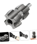 BESPORTBLE PPR PVC Pipe Threading Tool For Electric Drill And Manual Use. Steel threaded adapter for precise PVC tube shaping.