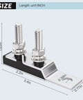 Diagram showing dimensions of Badass Heavy Duty Marine Grade Battery Terminal Fuse Holder With Killer Dual Circuit Protection.