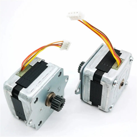 Nema 14 Stepper Motor 35x35mm Frame 1.8 Degree Step 2 Phase 4 Wires 1.2A 0.1N m Torque For CNC Machines And 3D Printers Smooth Precise Motion Beefy Torque For Rock Solid Performance In Tough Jobs, front view with gear shaft