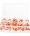 Copper Flat Gasket Kit With 280 PCs Washers, Ultra Thin Shims, Reusable And Corrosion Resistant, Handy For Screws, Oil Pan, Water, Fuel And Hydraulic Fits, DIY Repair And Maintenance Set in organizer box