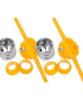 Heavy Duty 2-Piece PVC Thread Die Set For Plumbing Repair shown with yellow handles and stainless steel dies for easy threading.